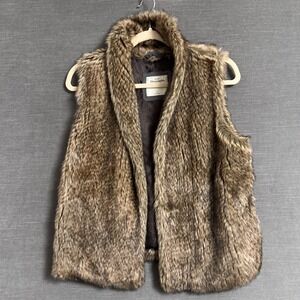 Abercrombie Fitch Vest Small Brown Faux Fur Retro y2k Glam Western Casual Layer